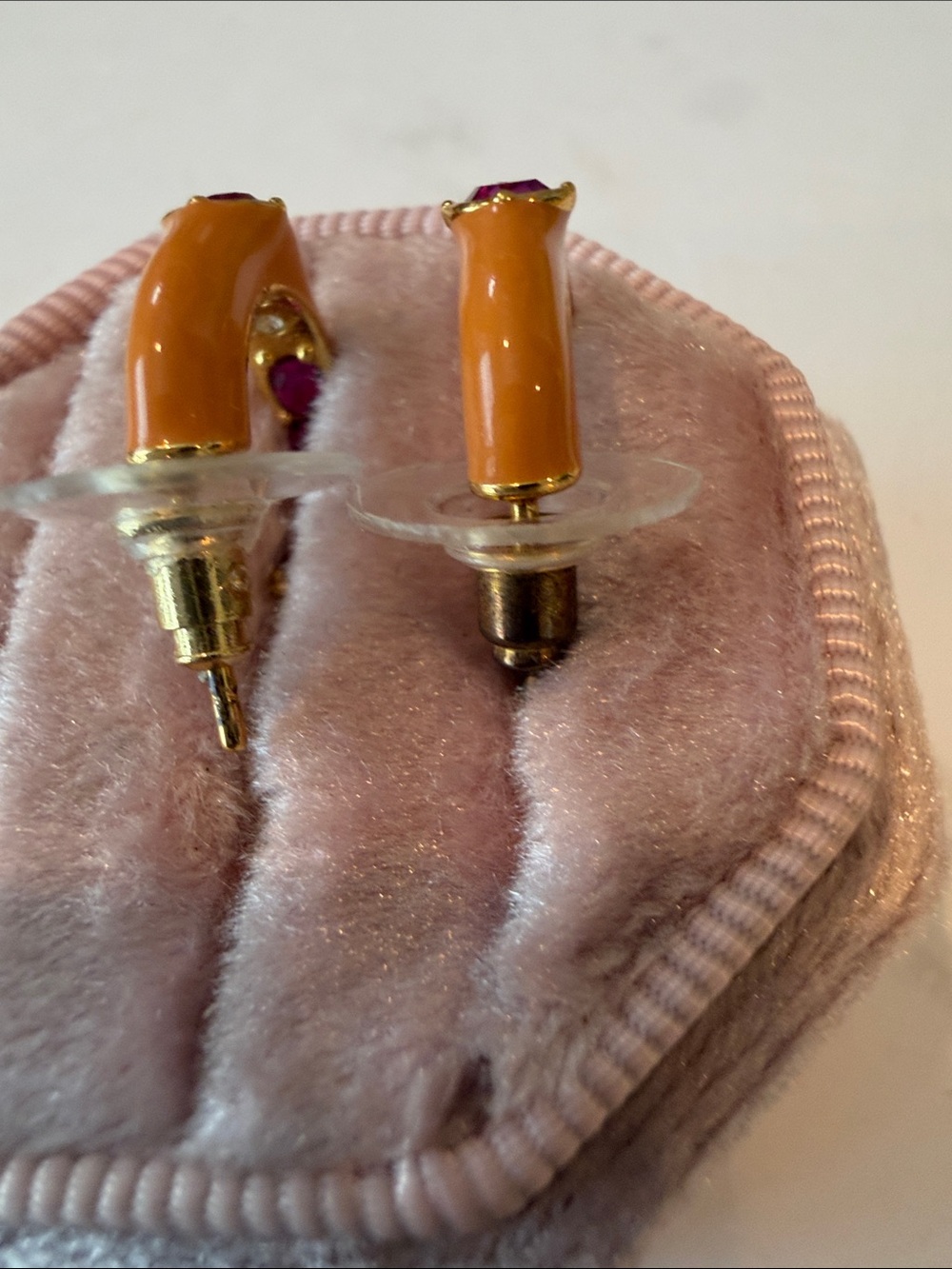 Kurt Geiger
Gold-Tone Orange Hoop Earrings with Pink Gem Accent - Picture 2 of 4